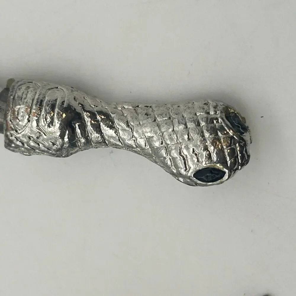 Vintage Silver Tone Snake Wrap Collar Necklace/Bracelet Black Eyes Adjustable